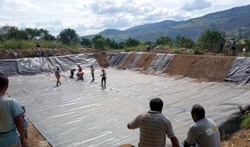 Culminan revestimiento con geomembrana de 4 reservorios en provincia de Jaén