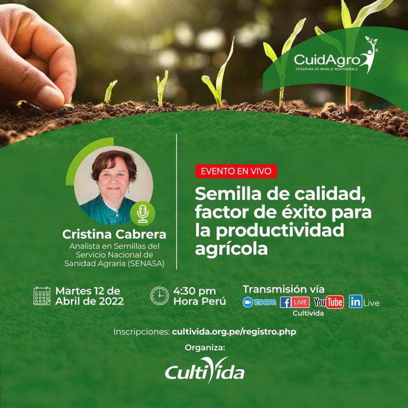 CultiVida realiza webinar “Semilla de calidad, factor de éxito para la productividad agrícola”