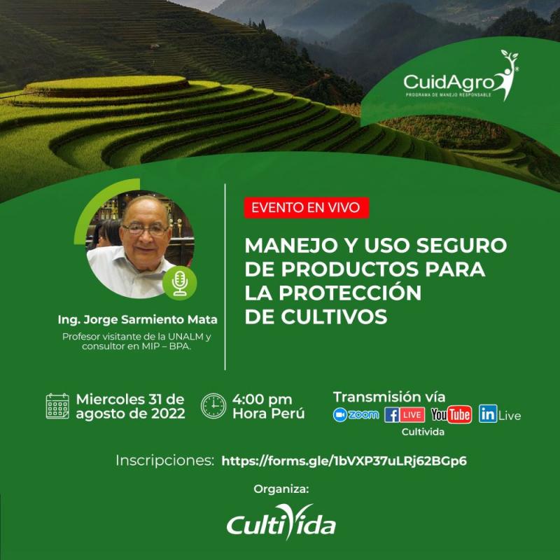 CultiVida realiza webinar sobre Manejo y uso seguro de productos para la protección de cultivos