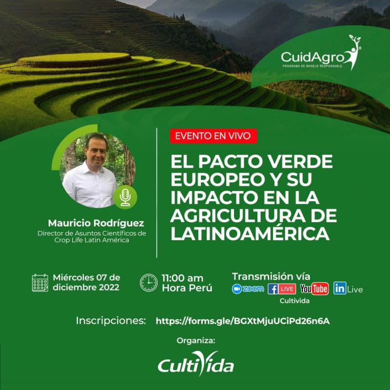 CultiVida realizará webinar “El pacto verde europeo y su impacto en la agricultura de Latinoamérica”