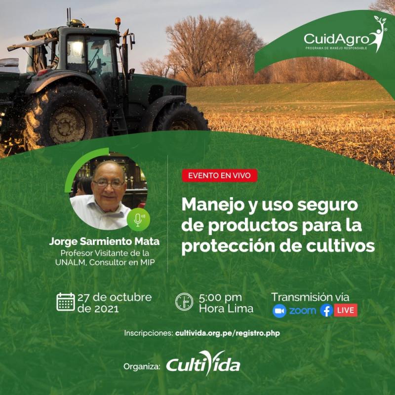 CultiVida realizará webinar sobre “Manejo y uso seguro de productos para la protección de cultivos”