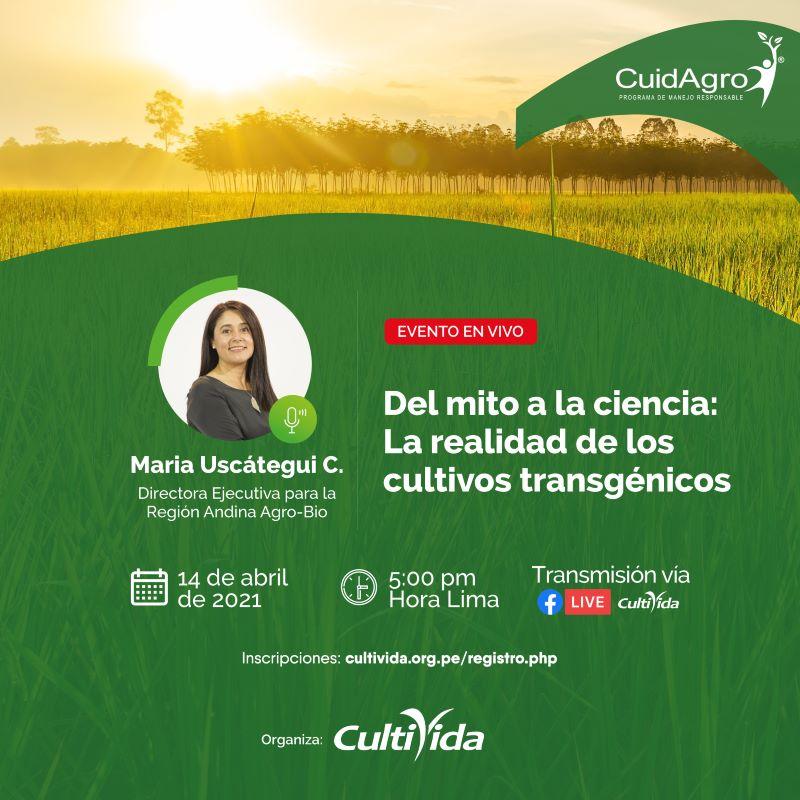 Cultivos transgénicos serán tratados en webinar organizado por CultiVida