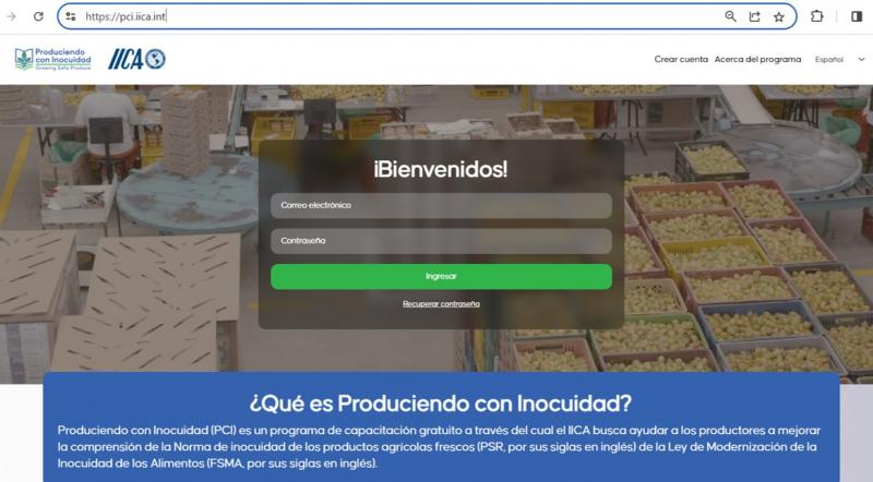 IICA y FDA lanzan plataforma web para fortalecer capacidades de productores en norma de inocuidad para exportar productos agrícolas frescos a Estados Unidos
