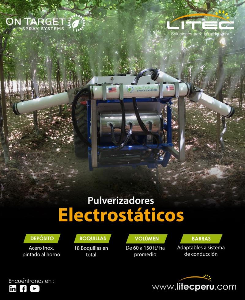 Pulverizador electrostático: utilizados en productos de alto valor y para aplicaciones dirigidas