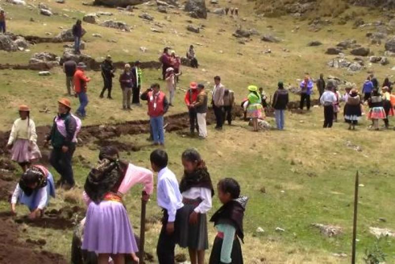 Sierra Azul construye cochas y zanjas de infiltración en Huancavelica