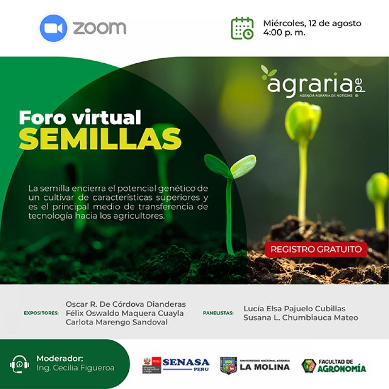 UNALM, Senasa y Agraria.pe realizarán Foro Virtual de Semillas