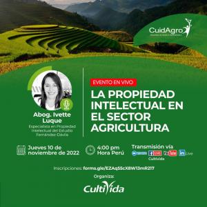 CultiVida organiza webinar sobre “La propiedad intelectual en el sector agricultura”