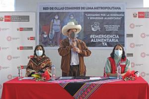 Presidente Castillo anuncia S/ 99 millones para alimentación de familias vulnerables