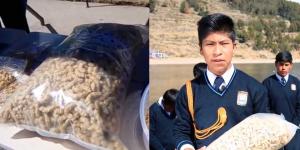 Puno: escolares crean “chizitos” de cañihua  con hígado