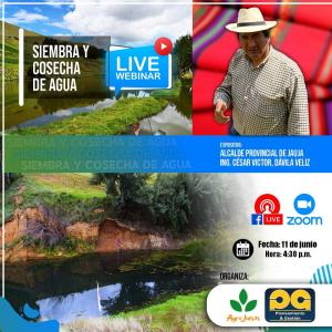 Realizarán seminario virtual sobre siembra y cosecha del agua en Junín