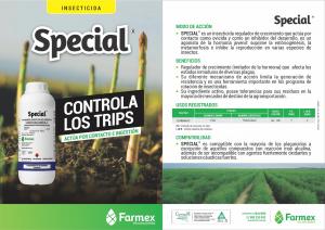 Special, nuevo insecticida para el control de plagas