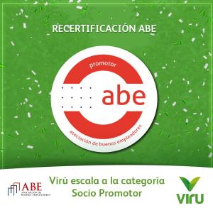 Virú S.A. recibe recertificación ABE en calidad de Socio Promotor por sus prácticas de responsabilidad social laboral