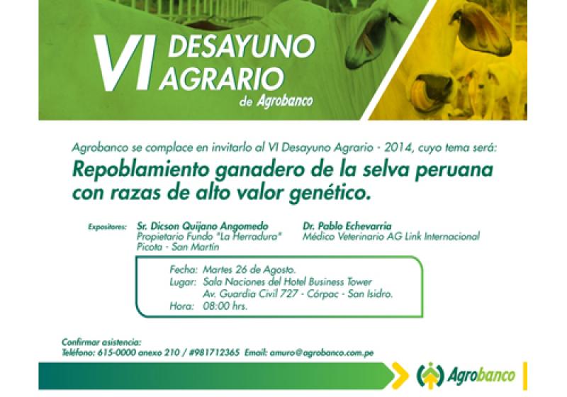 AGROBANCO REALIZA EL VI DESAYUNO AGRARIO 2014