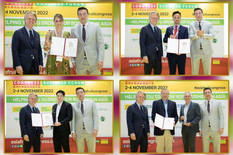 Anuncian ganadores de Asia Fruit Awards 2022