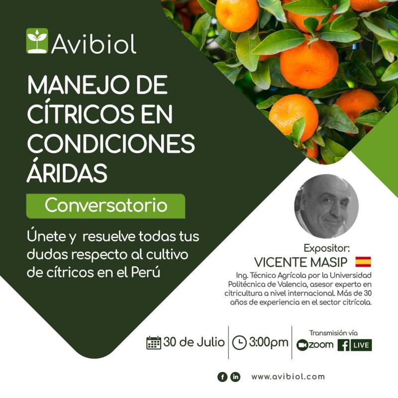 Avibiol realizará conversatorio sobre “Manejo de cítricos en condiciones áridas”