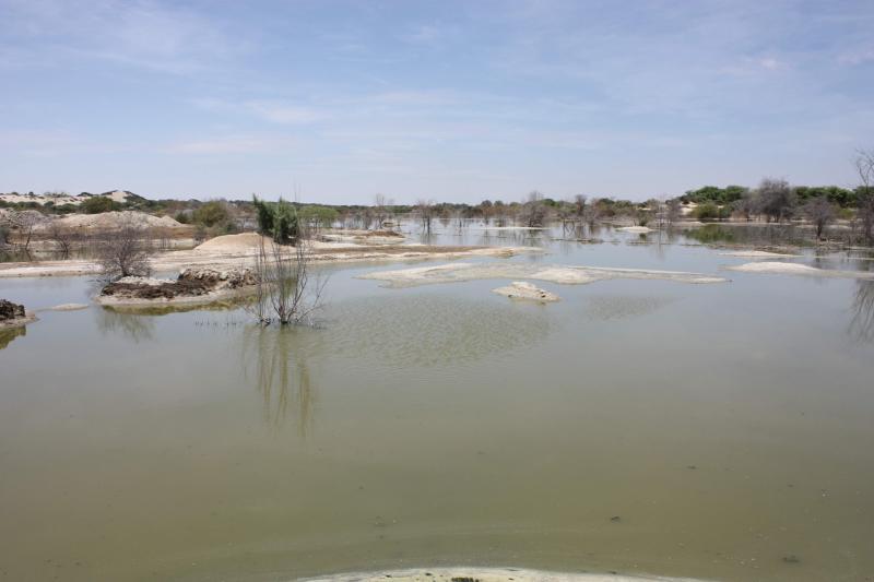 LAGUNA DE OXIDACIÓN COLAPSA Y DAÑA CULTIVOS