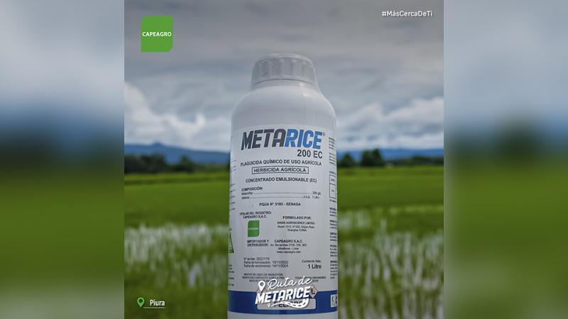 METARICE 200 EC, para aplicaciones en post-emergencia de malezas con selectividad para el cultivo de arroz