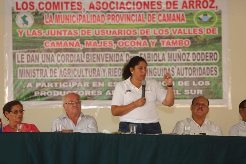 Ministra Fabiola Muñoz a los productores: No se puede impedir la importación de arroz