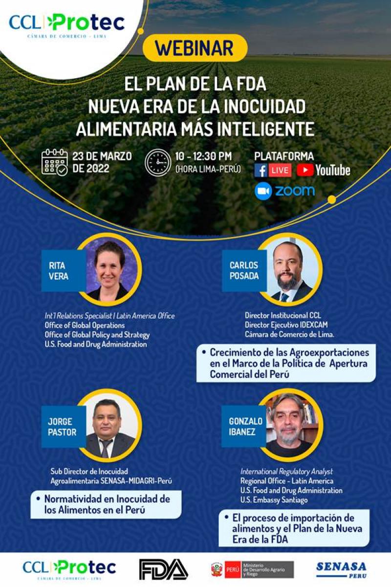 Protec realizará webinar sobre “El plan de la FDA. Nueva era de la inocuidad alimentaria más inteligente”