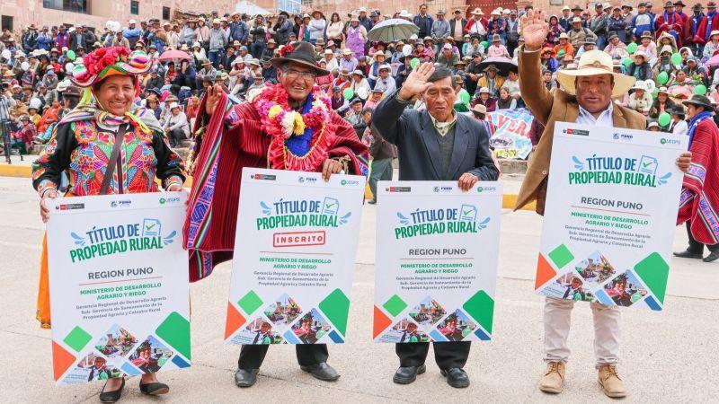 Titularán 4.310 predios rurales en Puno este año y alrededor de 10.900 en 2027