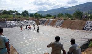 Culminan revestimiento con geomembrana de 4 reservorios en provincia de Jaén