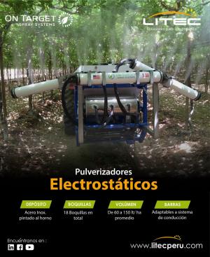 Pulverizador electrostático: utilizados en productos de alto valor y para aplicaciones dirigidas