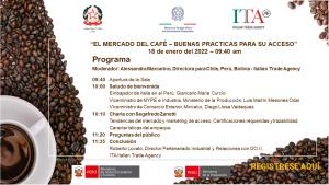 Realizarán webinar sobre "El mercado del café y empaque, buenas prácticas para su acceso"